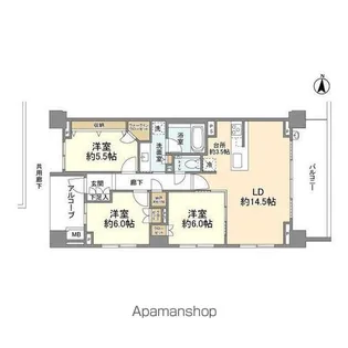 プラウド駒場 【2階】の間取り