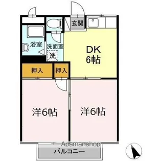 コーポ秋田【1階】の間取り