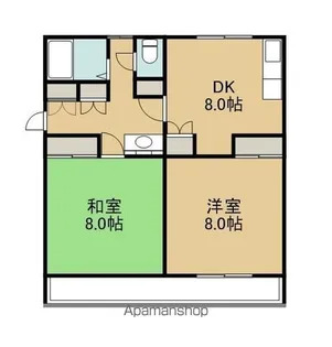 エメラルドグリーンハイツ【1階】の間取り