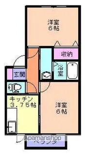 グレース ドマーニB【102号室】の間取り