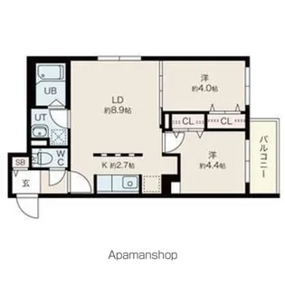 ブランヴェール【4階】の間取り