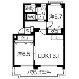 シャインスマイリー【1階】の間取り