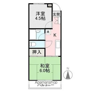 ドムスシーハイル【107号室】の間取り