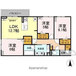 シャンドフルール【2階】の間取り