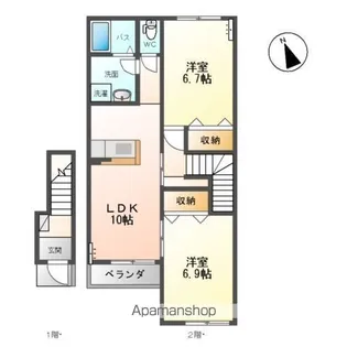 アベックス南【2階】の間取り