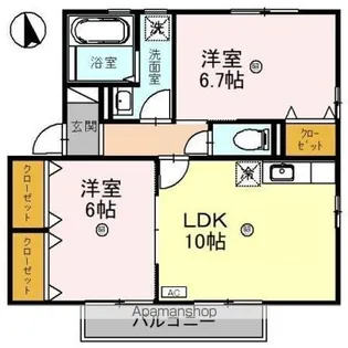 リビングタウン若杉 C【2階】の間取り