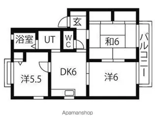 ロアンヌ B棟【102号室】の間取り