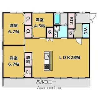 アルファコート名南【4階】の間取り