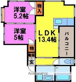 ピュアホワイト大野城【7階】の間取り