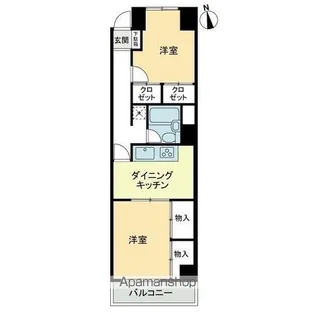 カーサ大和 錦町【3階】の間取り