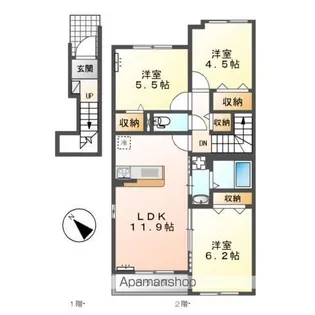 フルール・ド・スリジェ【2階】の間取り