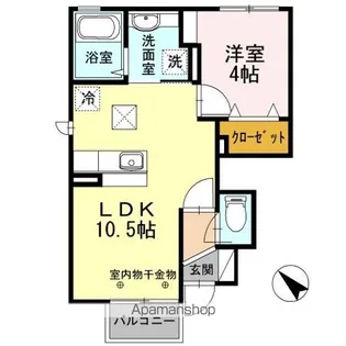 エクセルレジデンス A【1階】の間取り