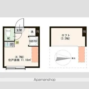 ハーモニーテラス大島Ⅲ【1階】の間取り