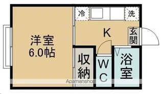 ヴィラ川内【203号室】の間取り