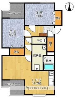 2LDKの間取り画像