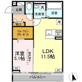 エルタスコート成田町【2階】の間取り