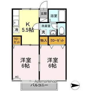 アンシャンテ川之江 A棟【2階】の間取り