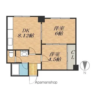 第一東南ハイツ【2階】の間取り