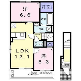 パティオⅡ【201号室】の間取り