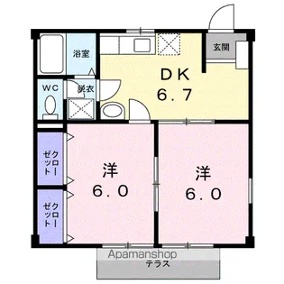 ニューシティー馬場【1階】の間取り