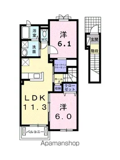 岐阜県羽島郡岐南町平島3丁目【アパート】の間取り
