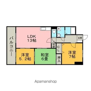 セトルヌーヴォ【307号室】の間取り