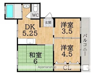 コーポレート筒井【2階】の間取り