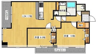 ファーネスト西新【2階】の間取り