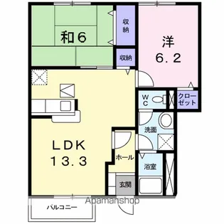 2LDKの間取り画像