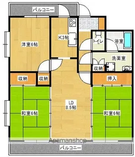 パシフィック都城【3階】の間取り