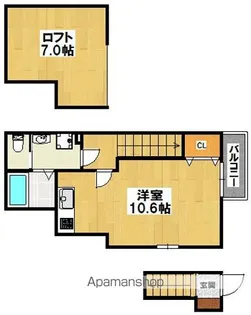 あんしん+土師町08-1016【2階】の間取り