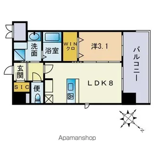 アクシオン高宮駅前グラシア【8階】の間取り