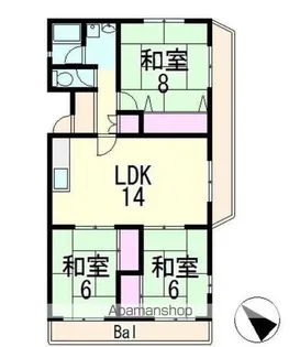 エーワンハイツ【201号室】の間取り