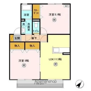 ローズガーデン・レジス ABCD【2階】の間取り