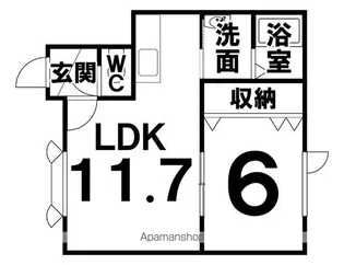 1LDKの間取り画像