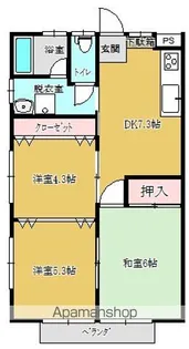 コーポADATARA B【1階】の間取り