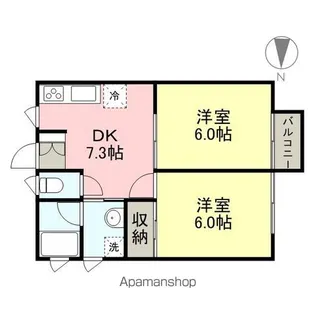 ウェルカーサ【203号室】の間取り