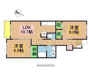 ミーテ・コッリーナB【1階】の間取り