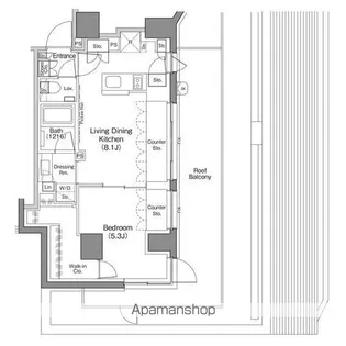 ザ・パークハビオ神楽坂香月【5階】の間取り