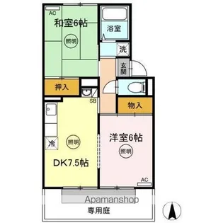 ラフィーネ E棟【1階】の間取り