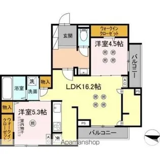プランドゥブレ西新【2階】の間取り