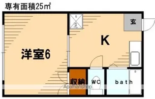 コーポルピナス【2-2号室】の間取り
