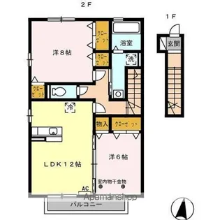 ルボアささがせ B【2階】の間取り