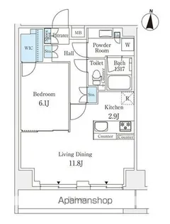 ラティエラ練馬【9階】の間取り