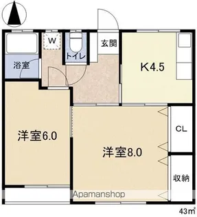 ニュー穂高荘【1階】の間取り