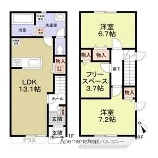 メゾン ド ラソ【1階】の間取り