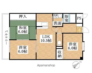 キャッスルビュー【4階】の間取り