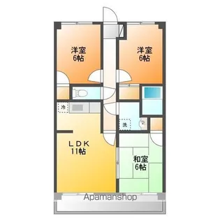 INOVE武蔵砂川【3階】の間取り