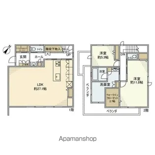 千葉県柏市新富町1丁目【一戸建】の間取り