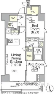 ザ・パークハビオ神楽坂レジデンスSOUTH【1階】の間取り